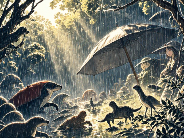 降水充沛雨后活跃,探索生物栖息地貌的生态奥秘