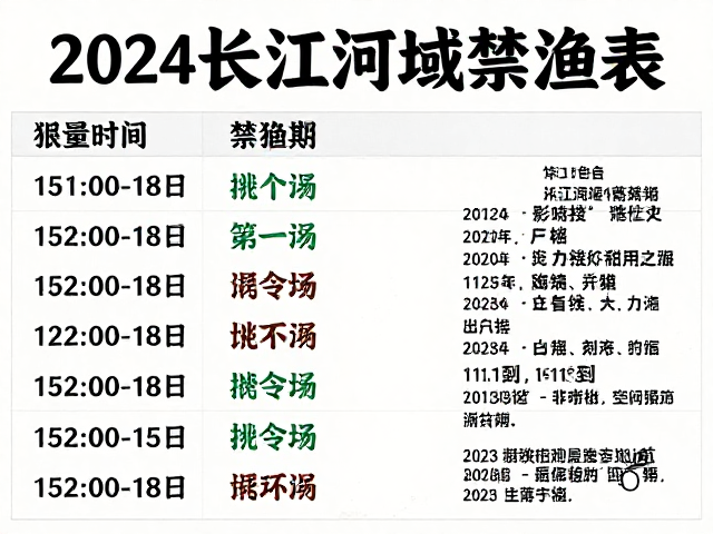 长江流域控制鱼类数量,2024年禁渔期活动时间表与生态意义