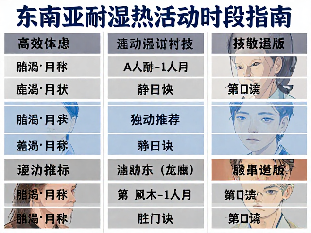东南亚至南亚耐湿耐热活动时段指南,高效节能方案