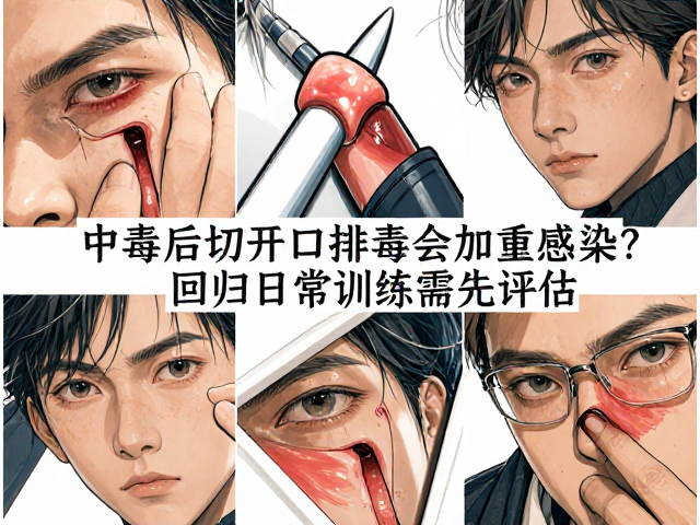 中毒后切开伤口排毒会加重感染?回归日常训练需先评估