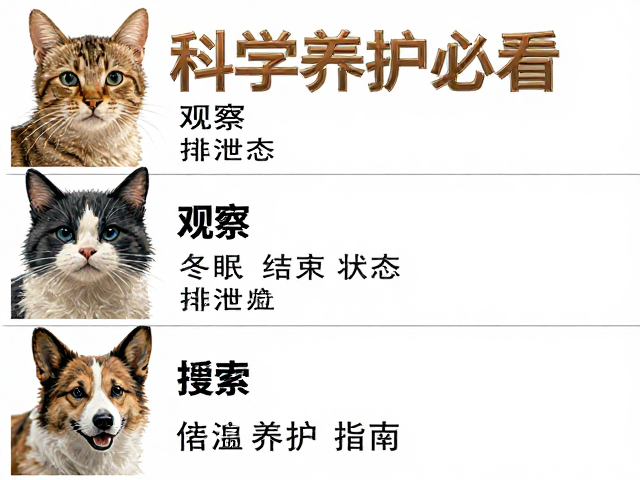 春季养宠必看,观察冬眠结束状态与排泄物,科学养护指南