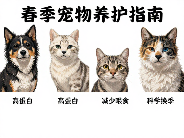 春季宠物养护指南,增加高蛋白减少喂食,科学换季
