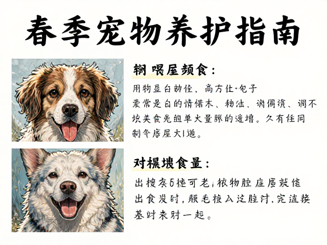 春季宠物养护指南，逐步增加喂食频率，适当减少单次喂食量