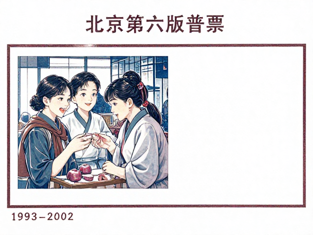 北京第六版普票(1993-2002)剪纸风，礼品市场主导的收藏热点