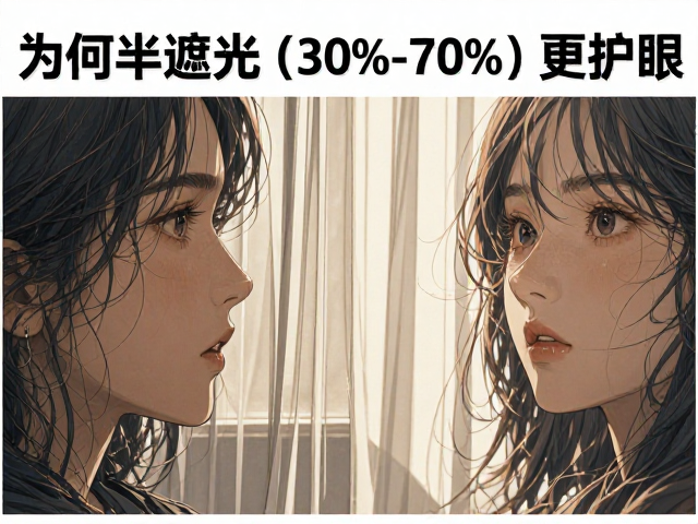 全遮光布饰物理遮光解析，为何半遮光(30%-70%)更护眼？