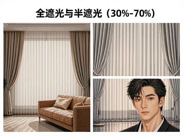 客厅主遮光怎么选？全遮光与半遮光(30%-70%)布饰对比指南