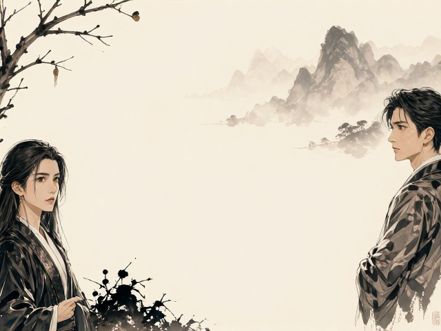 现代简约布饰搭配山水意境与枯枝装饰，打造禅意空间美学