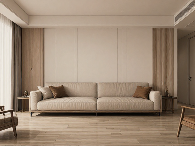 现代简约客厅装修，原木元素，主色调搭配，打造高级感家居空间