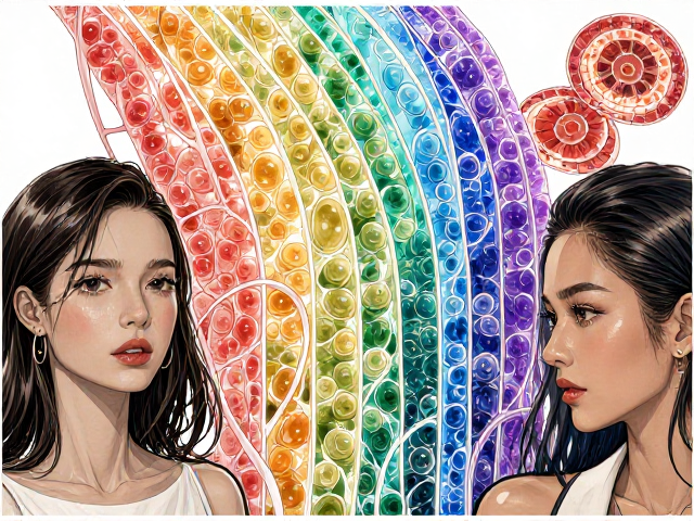 彩虹为复合基因,体色变异与皮肤光泽感解析
