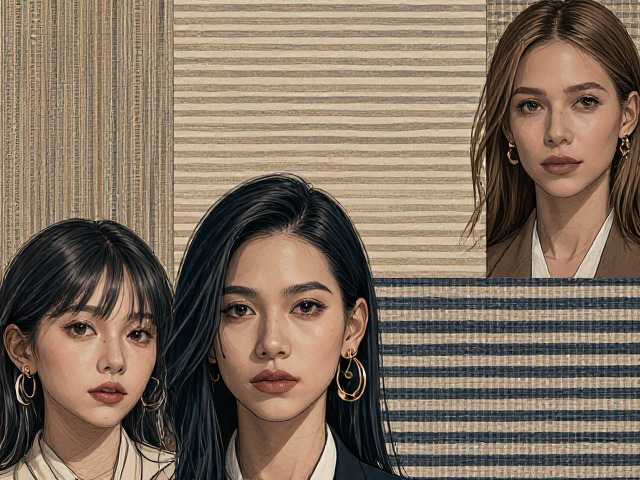 拼接款布饰制品，亚麻纹理与条纹纹理的时尚搭配指南