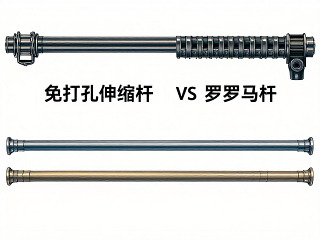 免打孔伸缩杆 vs 罗马杆，打孔式布饰配件安装全解析