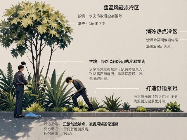 仿真植物安装水温控制指南,消除热点冷区,打造舒适景观