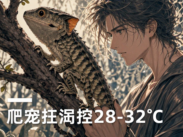 爬宠饲养指南,日间水温控28-32℃,助宠物垂直攀爬树枝更活跃