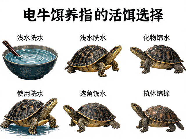 龟类饲养指南,活饵选择、浅水供水与成体低脂饮食攻略