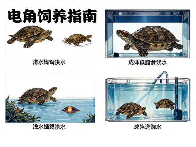 龟类饲养指南，活饵选择、浅水供水与成体低脂饮食攻略