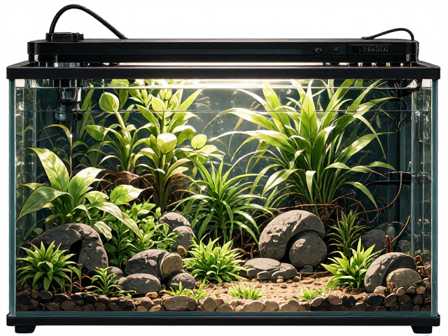 饲养缸配高精度温湿度计与假植栽,打造高流量养宠生态缸指南