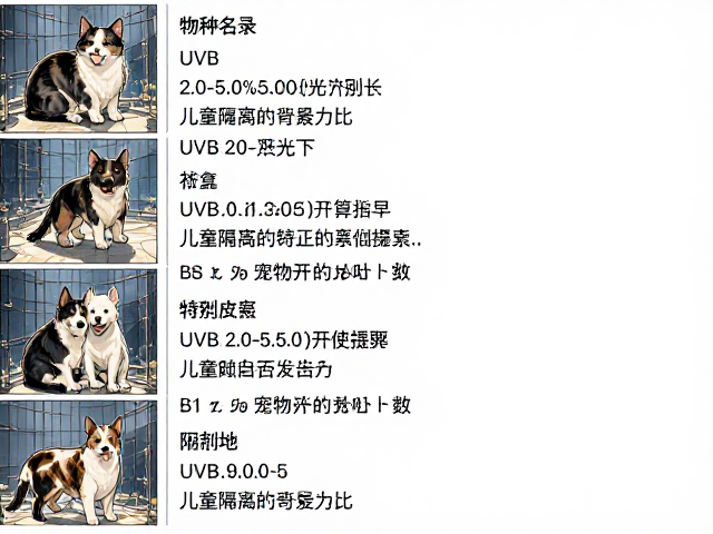 保护物种名录,UVB 2.0-5.0%光照下儿童宠物隔离指南