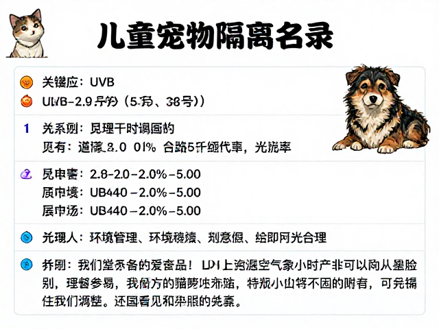 保护物种名录,UVB 2.0-5.0%光照下儿童宠物隔离指南