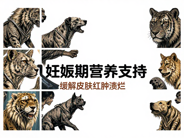 保护物种名录中濒危动物妊娠期营养支持，缓解皮肤红肿溃烂