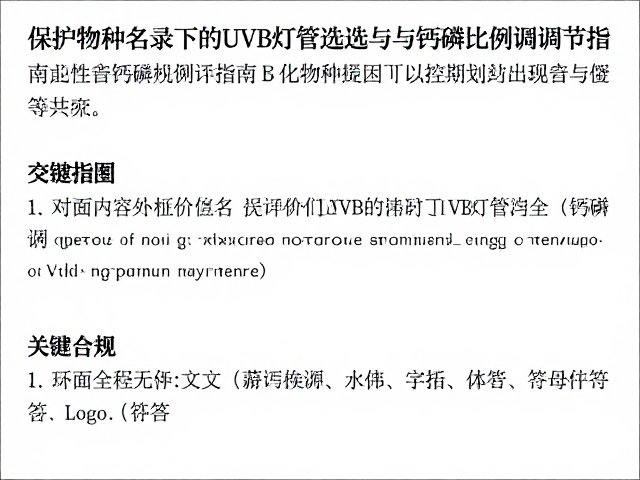保护物种名录下的UVB灯管选型与钙磷比例调节指南