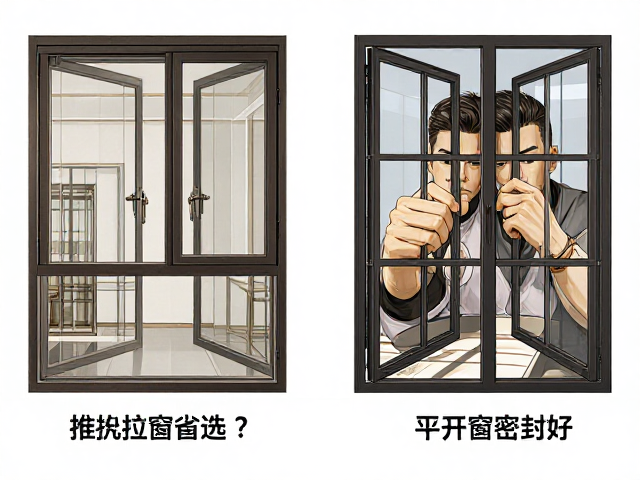 推拉塑钢窗与平开窗怎么选？上下推拉省空间，平开窗密封好