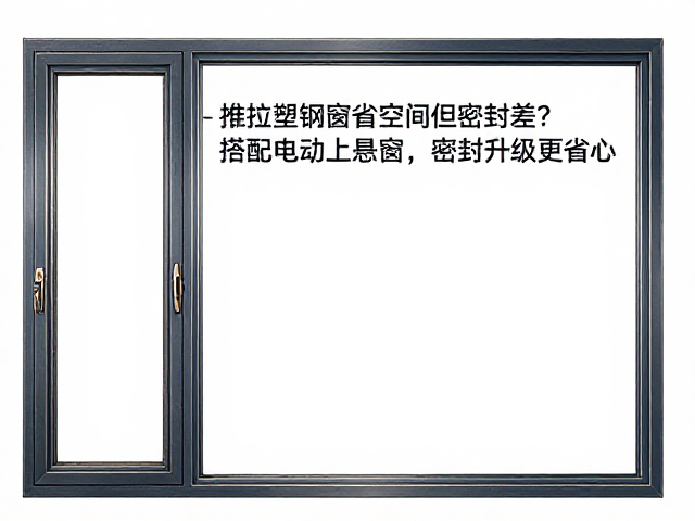 推拉塑钢窗省空间但密封差?搭配电动上悬窗,密封升级更省心