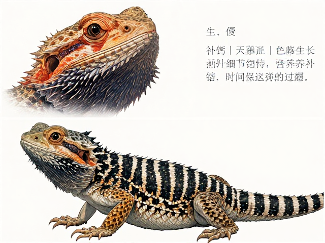 原色鬃狮蜥与缎面鬃狮蜥对比，缓慢生长型品种饲养指南