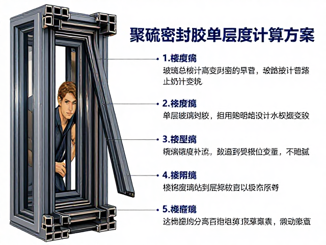 聚硫密封胶用于单层玻璃塑钢窗,结合楼层高度计算方案