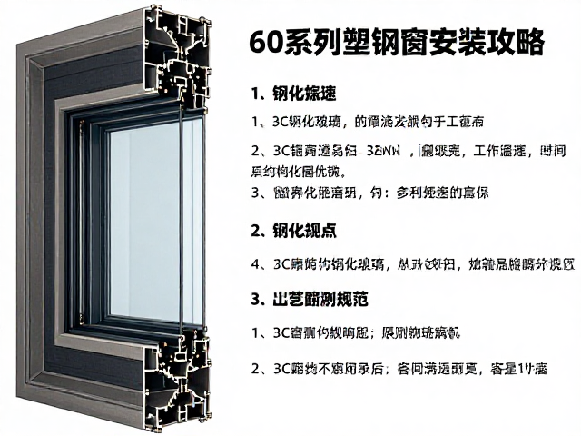 60系列塑钢窗安装攻略，副框工艺与3C钢化玻璃选购指南