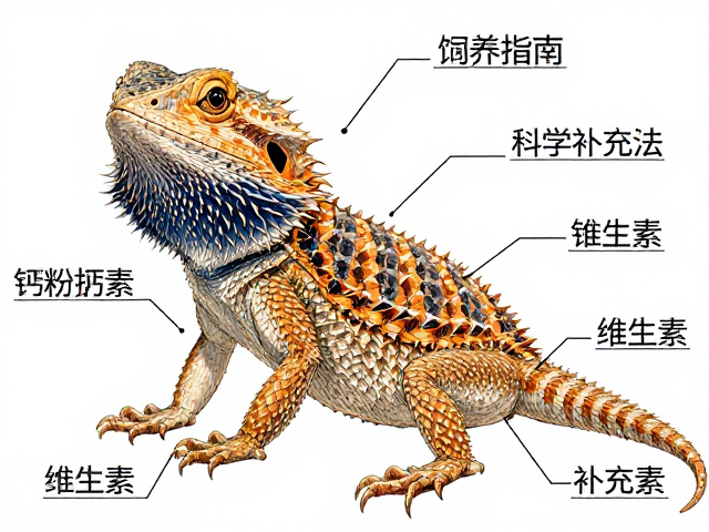 原色鬃狮蜥扁平宽面饲养指南,钙粉与维生素科学补充法