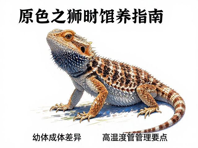 原色鬃狮蜥饲养指南,幼体成体食谱差异与高湿度管理要点