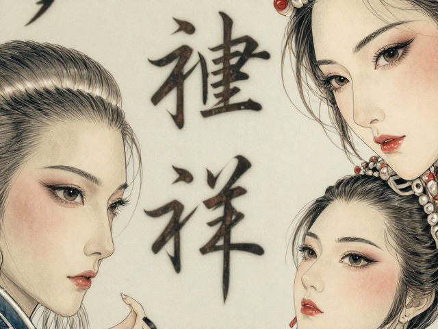 釉上彩绘烧成釉面，吉祥纹样书法书写的艺术魅力