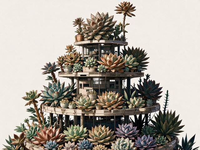 多肉植物多层攀爬结构搭建指南，需加热源模拟与自然分布环境解析