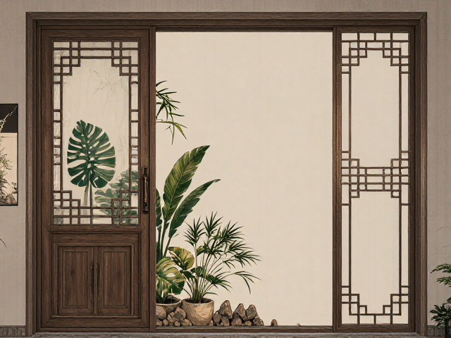低调奢华风,中式铝包木门窗搭配绿植点缀,打造高颜值家居空间