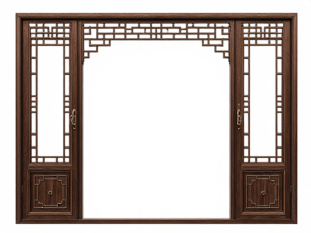 中式铝包木门窗，线条利落与对称布局的东方美学