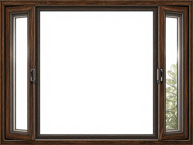 窄边铝包木门窗日字格双扇开启,高颜值隔音新选择