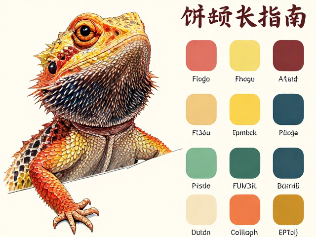 原色与蜡染鬃狮蜥红黄色系对比，饲养指南与配色解析