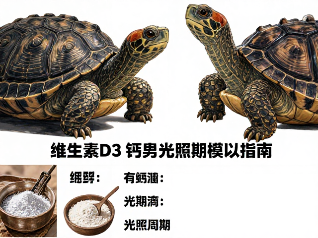 乌龟雌雄辨别,维生素D3钙粉搭配与光照周期模拟指南