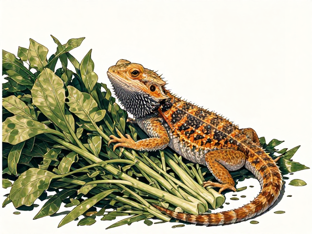 原色鬃狮蜥饲养指南，中型(35-45cm)如何搭配绿叶蔬菜