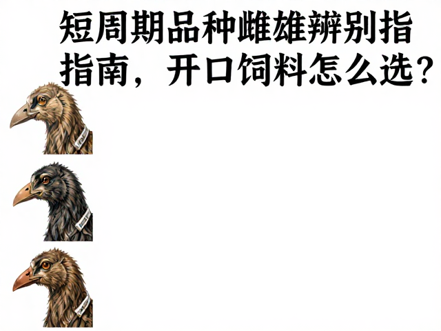 短周期品种雌雄辨别指南，开口饲料怎么选？