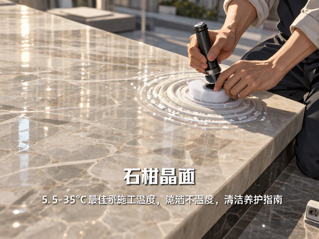 石材晶面处理技巧,5-35℃最佳施工温度与清洁养护指南