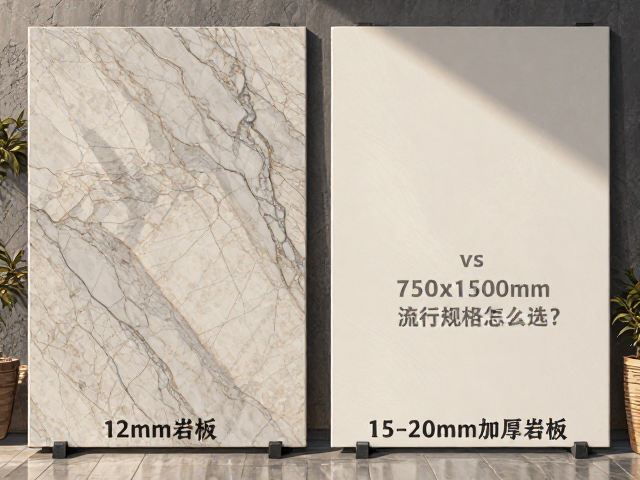 12mm岩板 vs 750x1500mm流行规格,15-20mm加厚岩板怎么选?