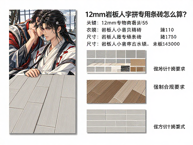 12mm岩板人字拼专用条砖怎么算?附含损耗总价计算公式