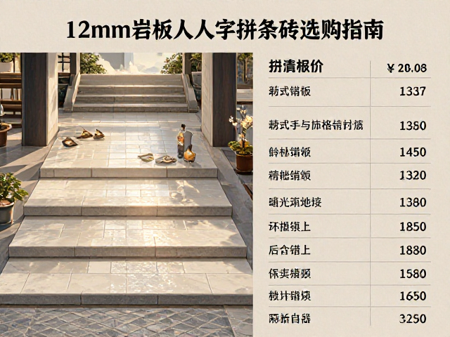 12mm厚岩板人字拼条砖选购指南，含损耗如何计算总价？