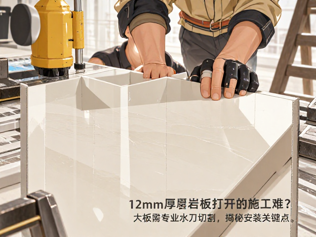 12mm厚岩板施工难?大板需专业水刀切割,揭秘安装关键点