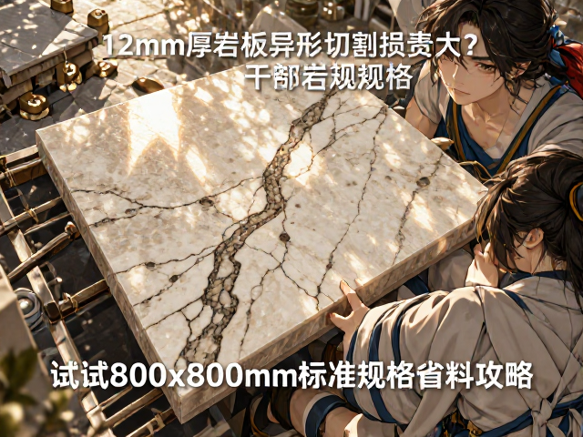 12mm厚岩板异形切割损耗大?试试800x800mm标准规格省料攻略