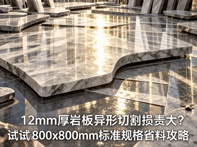 12mm厚岩板异形切割损耗大?试试800x800mm标准规格省料攻略