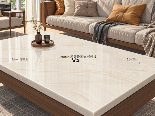 12mm岩板 vs 15-20mm加厚岩板,客厅耐磨怎么选?