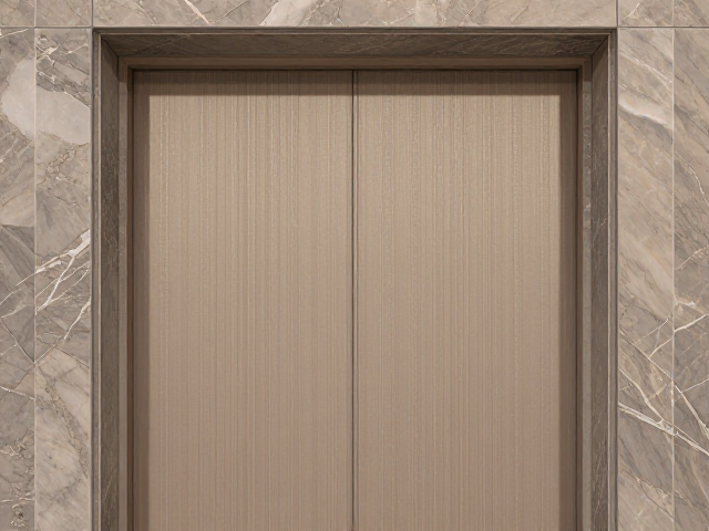 岩板无缝拼接与倒角磨边工艺,打造电梯门套高级质感