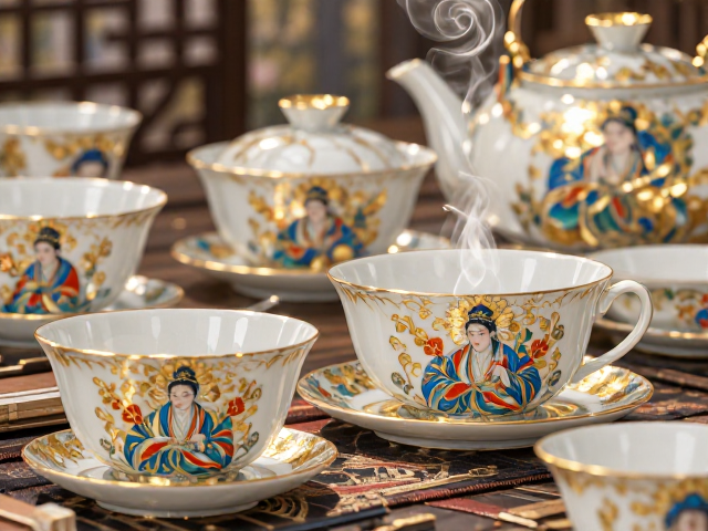 醴陵釉下五彩瓷茶具烫金转印技法，打造高端收藏级陶瓷艺术